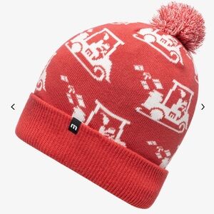Travis Mathew Home Soon Red White Golf Cart Fleece Lined Beanie